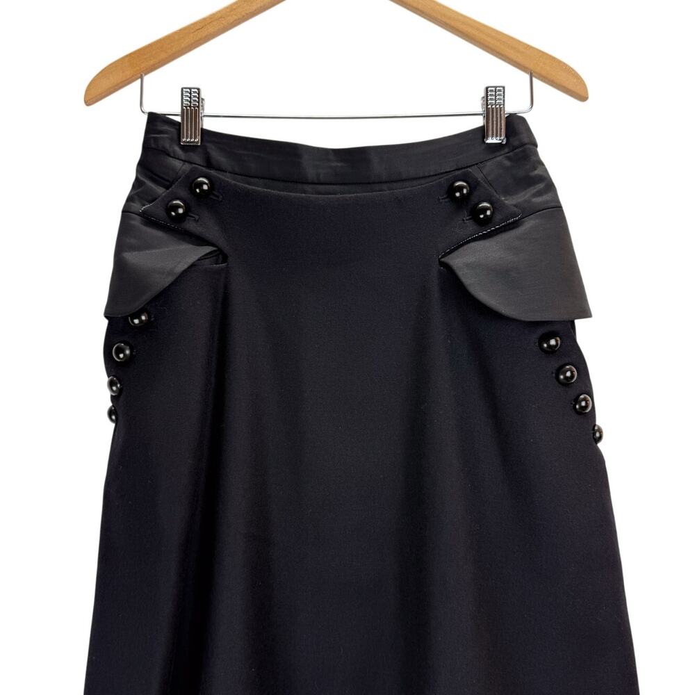 Alena Akhumadllina Black Wool Skirt Womens 42 US 6 Academia Tailored Designer